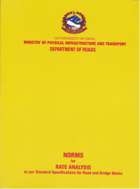 Image of Norms for rate analysis:=as per standard specifications for road and bridge works