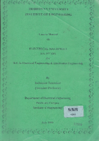 Image of Course manual on electrical machines I